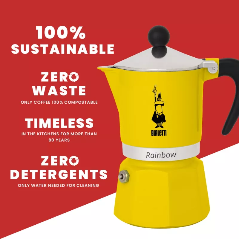 Moka pot Bialetti Rainbow nero giallo