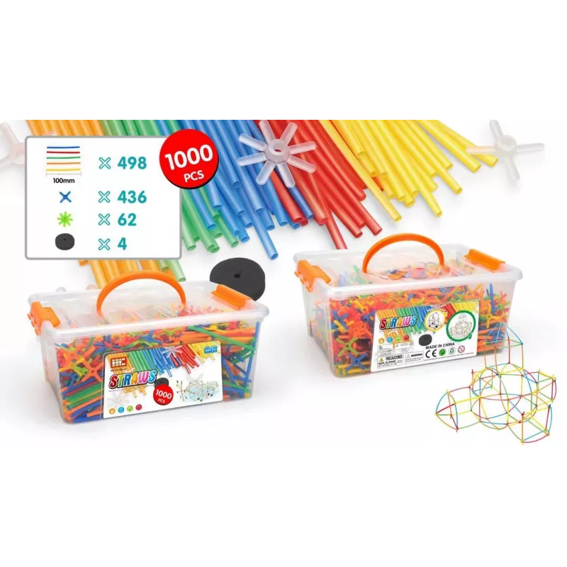 Mattoncini Ascato Askato Little Straws 1000 pz. — set giocattolo da costruzione, 1000 pezzi