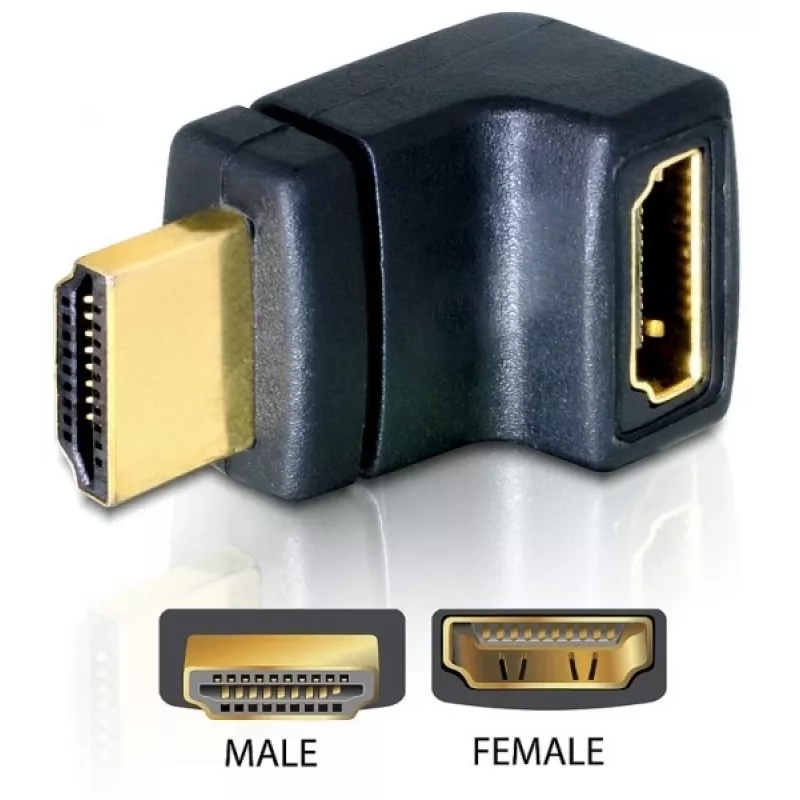 Adattatore HDMI DeLOCK 65072 HDMI maschio a HDMI femmina, 90° verso l'alto