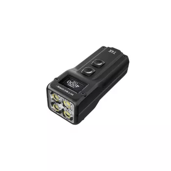Torcia portachiavi Nitecore T4K — 4 LED, 1000 lm, ricaricabile USB, IP54, resistente agli urti, 82,3 mm, 77 g