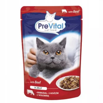 PREVITAL manzo in gelatina - Cibo umido per gatti - 100 g