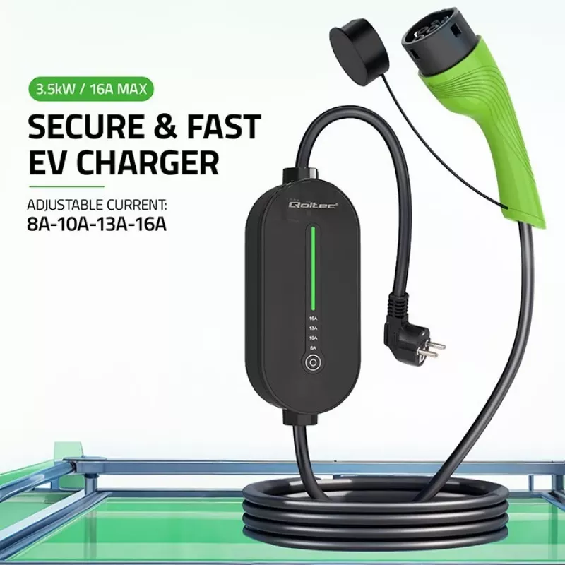 Caricabatterie mobile per auto elettriche, Type2, 3,5 kW, 5 m
