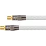 Cavo antenna SAT, connettore IEC/coassiale maschio su femmina, placcato oro, schermatura 120 dB, 75 Ohm, rivestimento in nylon bianco, 3 m, serie PYTHON® (GC-M2004)
