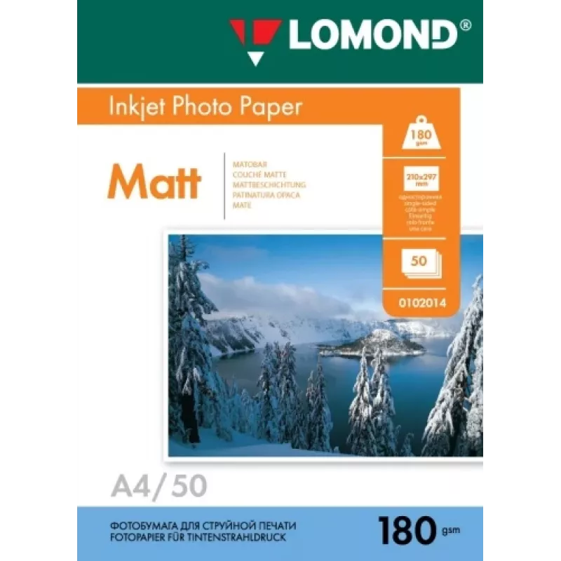 Carta fotografica inkjet Lomond opaca 180 g/m² A4, 50 fogli