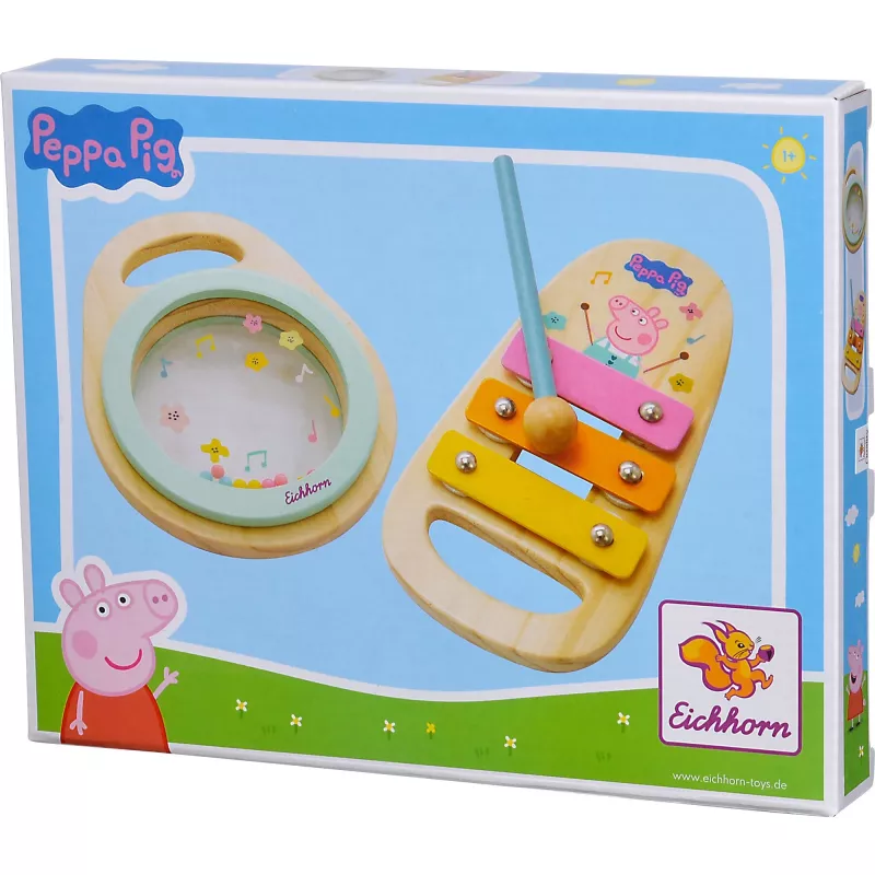 Peppa Pig set musicale in legno, giocattolo musicale da 2 pezzi