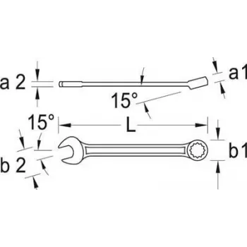 Chiave combinata Gedore 6101190 profondità 115 mm altezza 60 mm peso 392 g