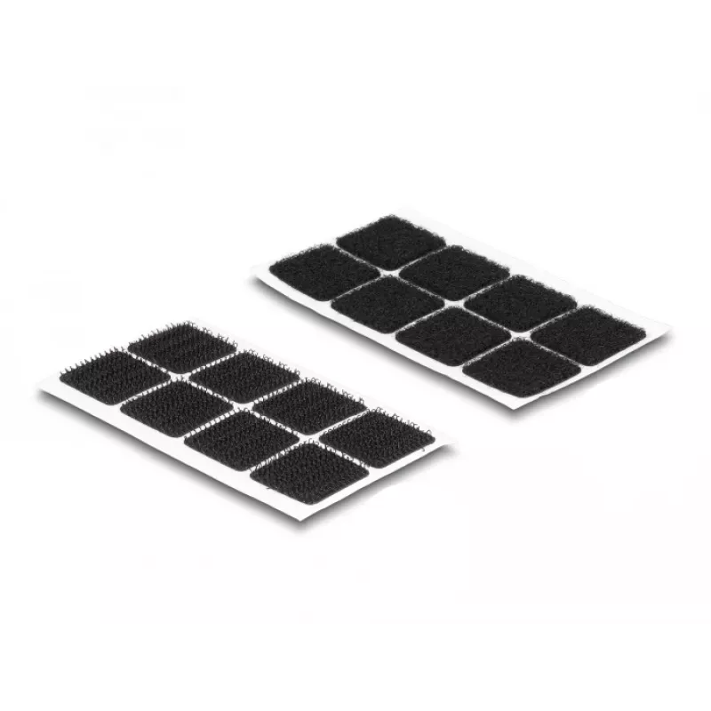 Punti in velcro DeLOCK quadrati autoadesivi 64 pezzi nero