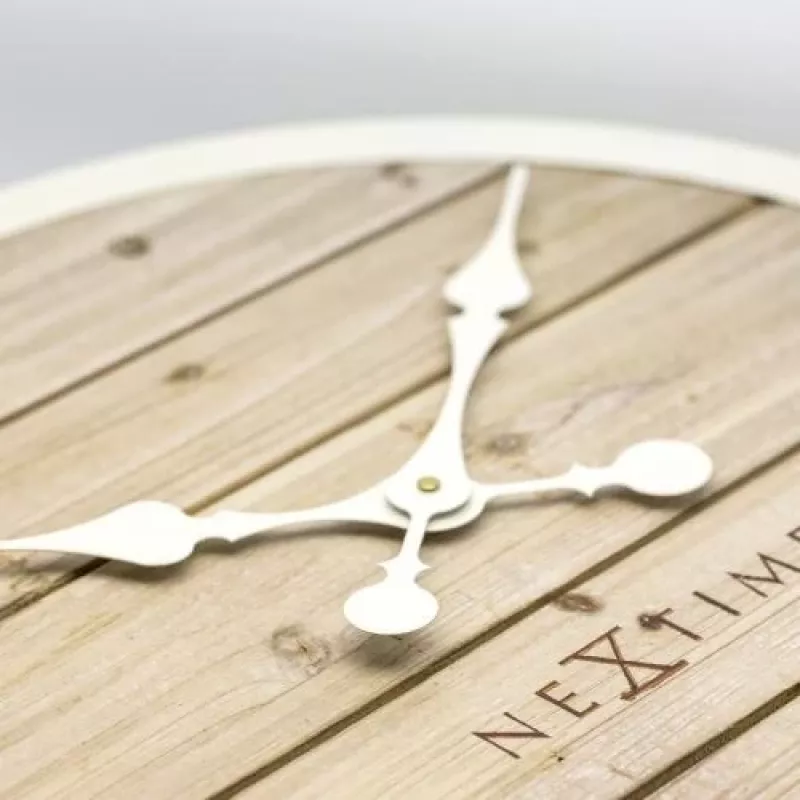NeXtime orologio 3134wi Plank, Ø50 cm, da parete, bianco