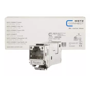 Connettore femmina RJ45 METZ CONNECT 130910KZ argento connettore femmina 12 pezzi