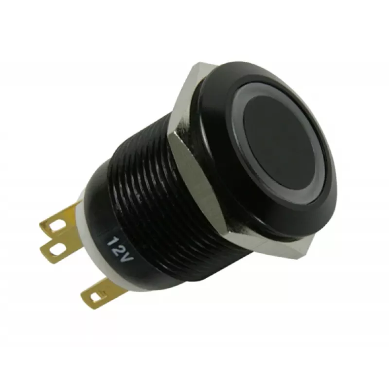 Lamptron LAMP-SW1912L-H pulsante antivandalo 19 mm, Blackline, rosso