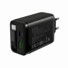 Caricabatterie CANYON OnCharge 65RC con cavo USB-C integrato, 65 W, 1x PD, 1x QC, spina EU, nero