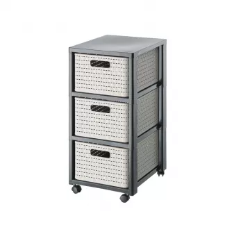 Unità contenitore Rotho Country 3 cassetti cappuccino/antracite, tecnopolimero, 712×325×375 mm