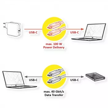 Cavo USB VALUE 11.99.9085 USB4 Gen 3x2 0,5 m USB C nero