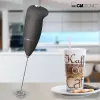 Clatronic MS 3089 Montalatte a batterie, nero/acciaio inox