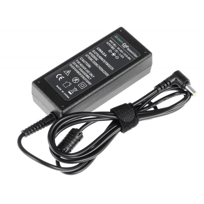Alimentatore Green Cell AD01P — 60 W, 19 V 3,42 A, alimentatore per laptop da interno, nero