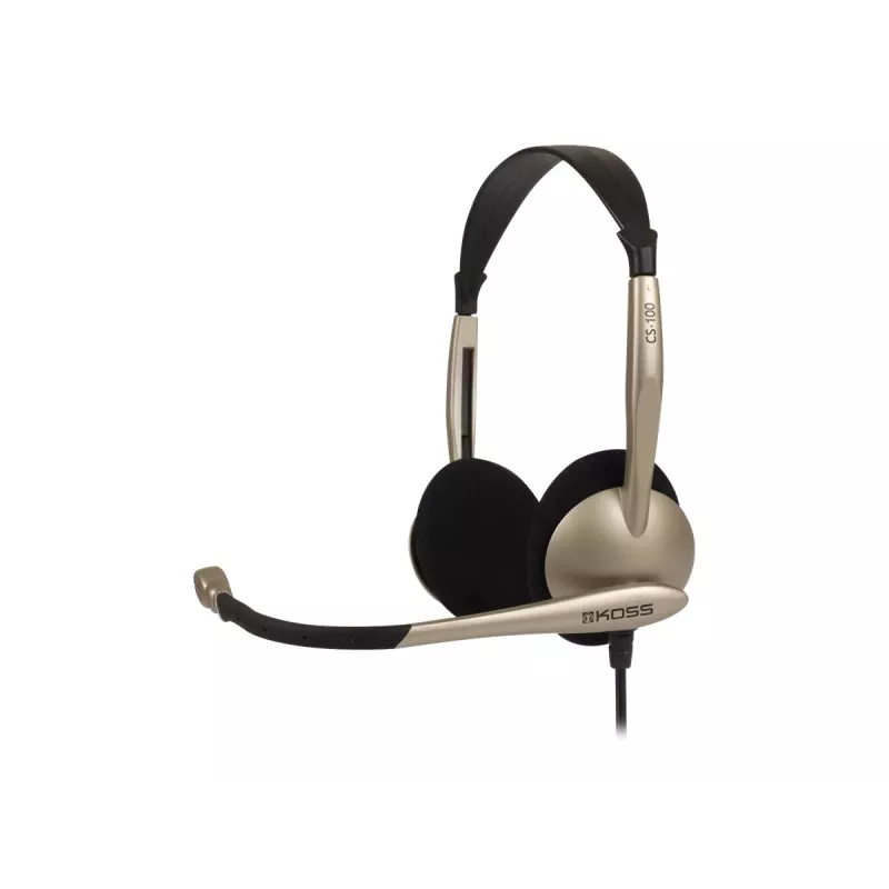 Koss CS100 cuffie on-ear cablate con microfono, nero/oro