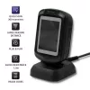 Lettore di codici a barre fisso 1D/2D QOLTEC 50864, sensore LED, USB (con cavo), nero, 145×85×80 mm