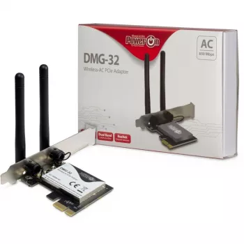 Inter-Tech DMG-32 - integrato - senza fili - PCI Express - Wi-Fi - 650 Mbit/s - nero - argento (88888148)