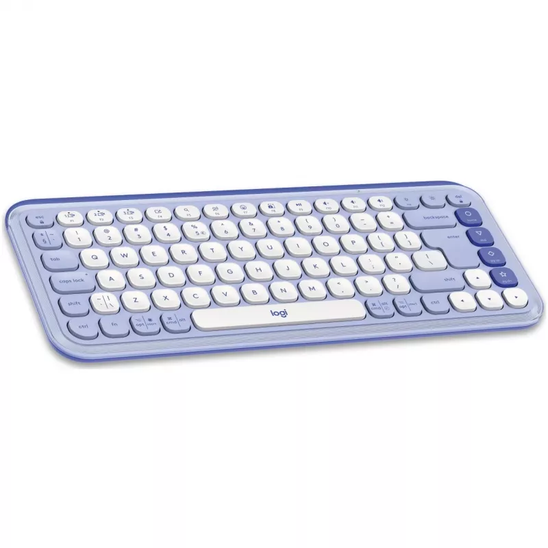 Logitech POP Icon Combo - set tastiera e mouse - senza fili - Bluetooth LE - QWERTY - US International - lilla, bianco sporco (920-013078)