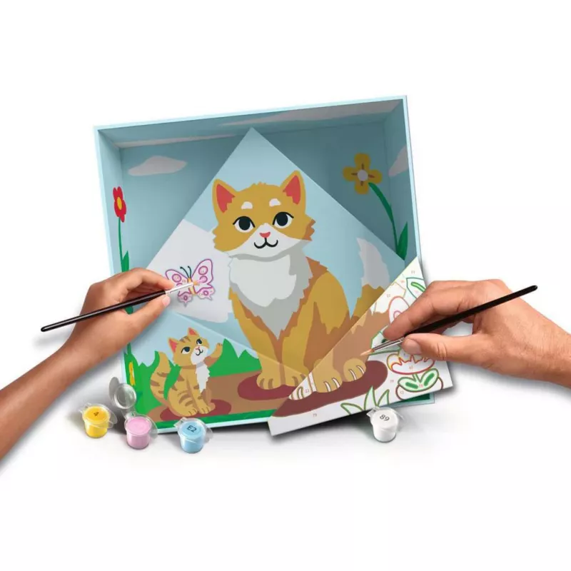 Set di pittura Ravensburger CreArt Do it together — modello gatti, set di pittura insieme