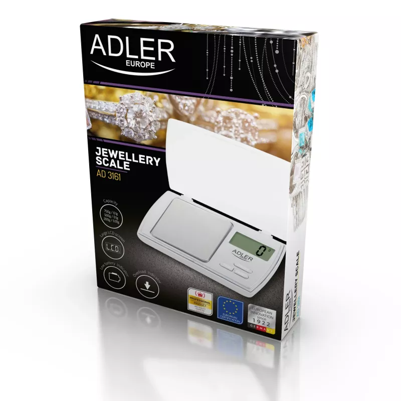 Bilancia da cucina Adler AD 3161 bianca rettangolare bilancia elettronica per persone