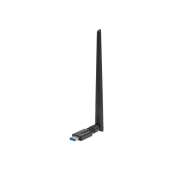 Scheda WLAN interna LANBERG NC-1200-WIE — adattatore WLAN USB dual band, RTL8812BU, fino a 1200 Mbit/s, antenne esterne 2x2 (5 dBi), nero