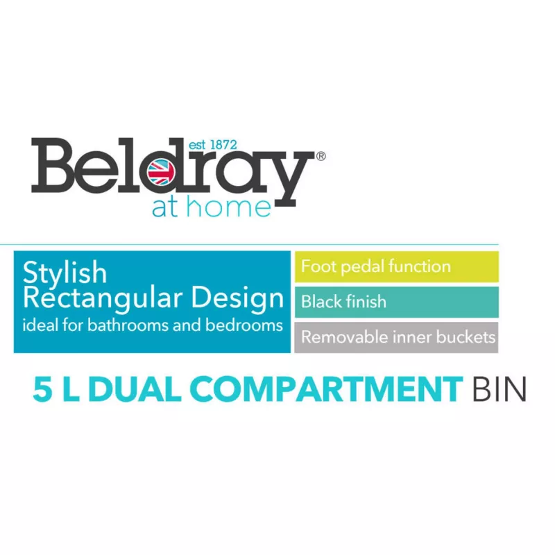 Cestino a doppio scomparto Beldray LA035235BLKFEU7 5 litri nero