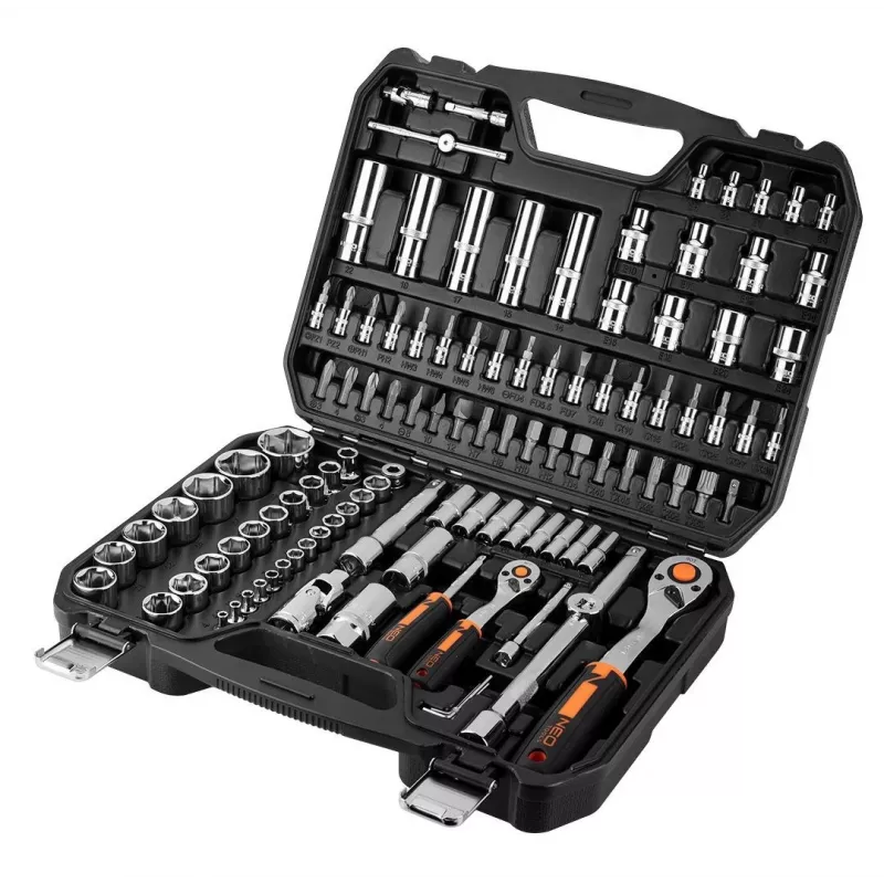Set di chiavi a bussola 1/4, 1/2, con 110 pz., CrV