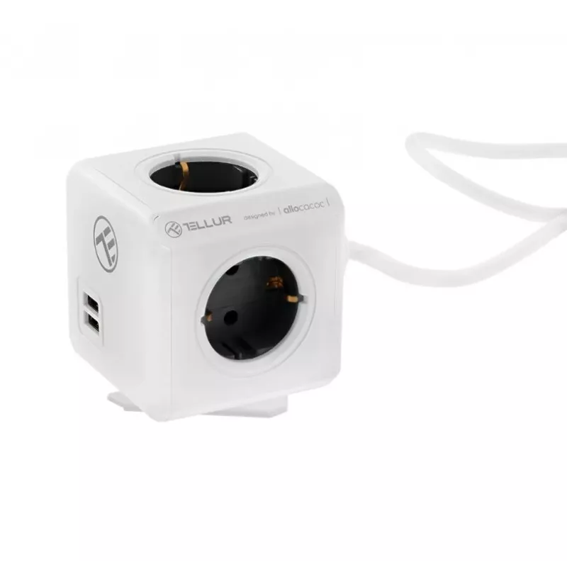 Ciabatta multipresa Tellur Power Cube Extended 4 prese 2 porte USB