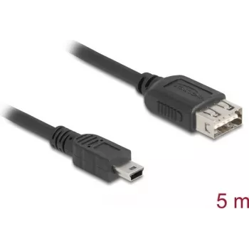 Cavo USB DeLOCK USB 2.0 5 m Mini-USB B USB A nero