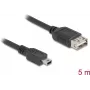 Cavo USB DeLOCK USB 2.0 5 m Mini-USB B USB A nero