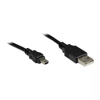 Cavo di collegamento USB 2.0 connettore A a connettore Mini-B 5 poli, nero, 0,3 m, Good Connections® (3310-AM03)