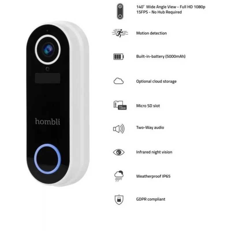 Hombli campanello smart 2 (bianco) + suoneria