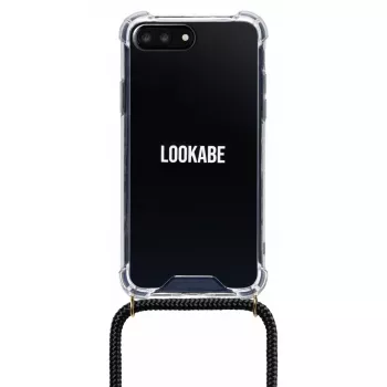 Collana per telefono Lookabe per iPhone 7/8 Plus — catena oro, custodia nera