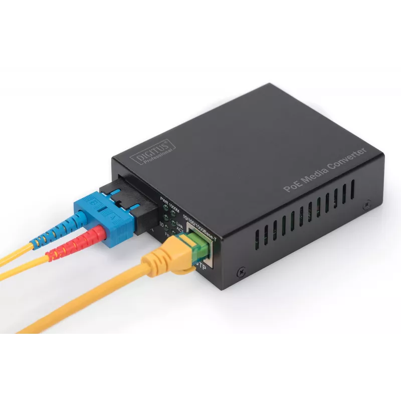 Digitus convertitore di media Gigabit PoE, RJ45 / SC, MM, PSE