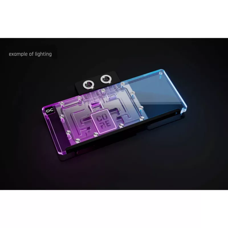 Water block Alphacool Core RX 9070 XT Mercury trasparente cromo con backplate