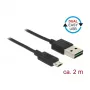 Cavo USB DeLOCK 83850 USB 2.0 2 m USB A su Micro-USB B nero
