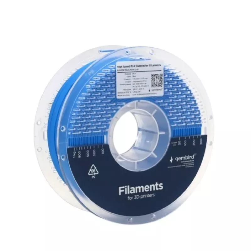 Filamento per stampa 3D Gembird PLA 1,75 mm blu 1 kg bobina