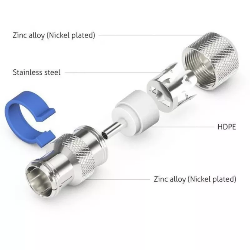 Presa IEC/coassiale Easy-Installation (argento/blu, 6,5 - 8,0 mm)
