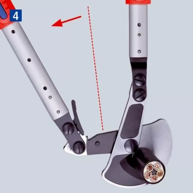 Forbici per cavi Knipex 9532038, utensile di taglio a cricchetto per cavi