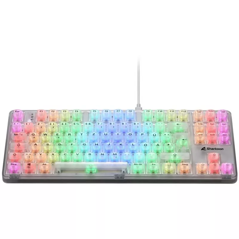 Crystal Shark, Tastiera gaming bianco, layout DE, KTT