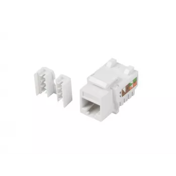 Modulo keystone LANBERG KSU6-1090, Cat6 U/UTP piatto, connettore maschio RJ-45 a connettore femmina LSA, AWG 22/26, 14.5×16.1 mm, bianco