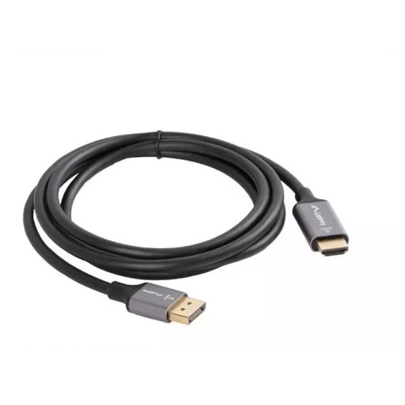 Lanberg CA-DPHD-20CU-0018-BK adattatore cavo video 1,8 m DisplayPort HDMI Type-A (standard) nero, argento
