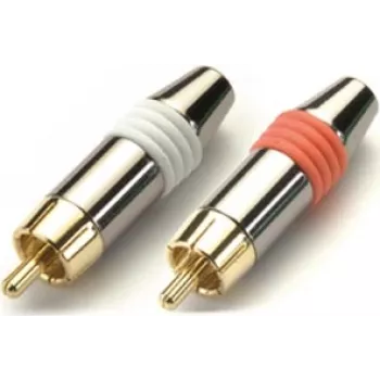 Set di connettori maschio RCA (Cinch) Kindermann KIN 7489000212 — connettori audio rosso e bianco