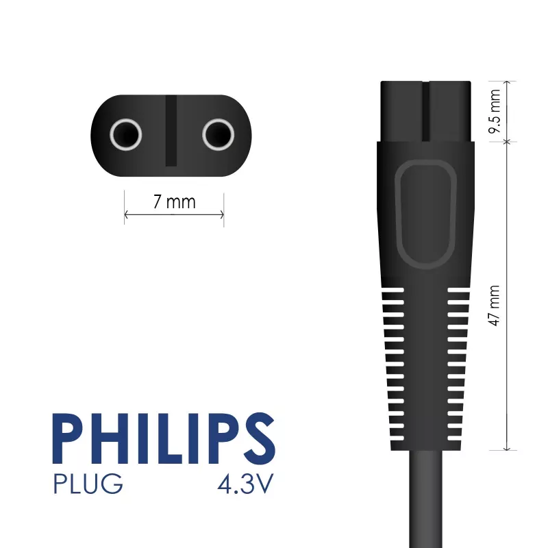 Akyga AK-PD-15 alimentatore per Philips OneBlade / Multigroom, 4,3 V, 700 mA, 3 W, 1,2 m