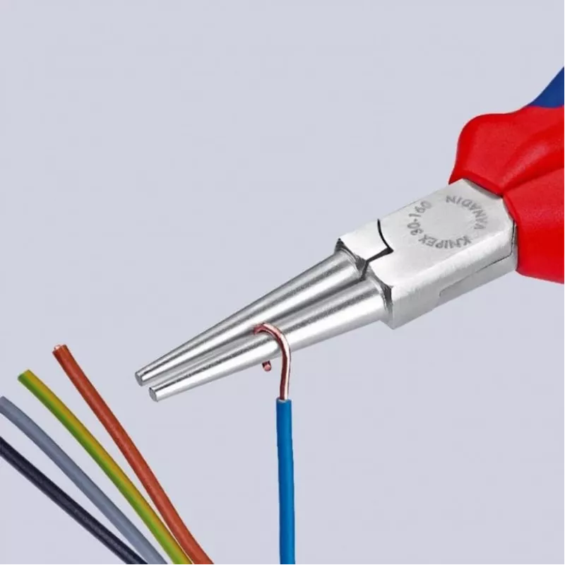 KNIPEX 30 35 160 – Pinza piatta a punte – 2,5 mm – 4,1 cm – Acciaio – Blu/Rosso – 16 cm