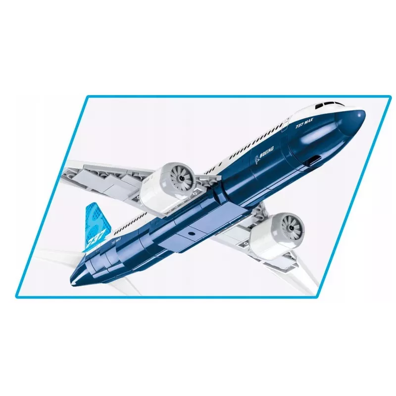 Set di costruzione Cobi Boeing 737-8 — 340 pezzi, età consigliata 7+, blu e bianco