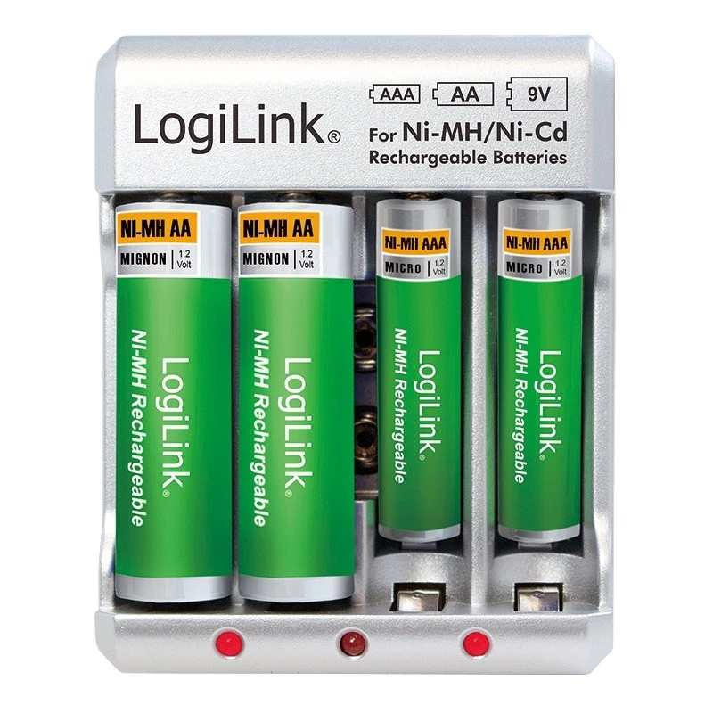 Caricabatterie per Ni-MH / Ni-Cd AA / AAA / 9V