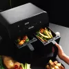 Friggitrice ad aria Petra PT4750BLKVDEEU7, doppia camera, capacità 3,7 L, nero