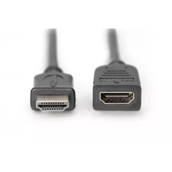 Digitus ASSMANN cavo prolunga HDMI High Speed - HDMI con Ethernet - HDMI (F) a HDMI (M) - 5 m - tripla schermatura - nero (AK-330201-050-S)